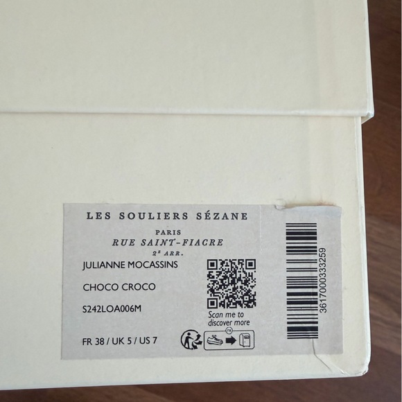 Sezane Julianne Loafers Brown Croco - Size 7 (38) - Picture 8 of 9